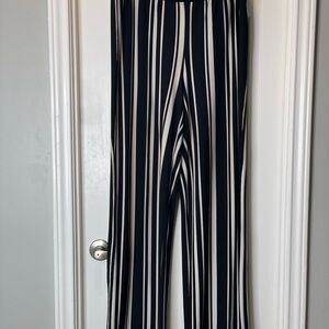 INC International Concepts Black and White Striped Wide Leg Pants